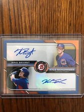 2015-Bowman chrome orange refractor kris bryant Kyle-Schwarber-Autos-03/25