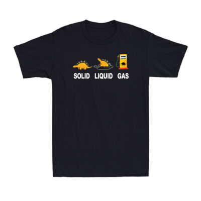 Solid Liquid Gas Dinosaur Funny Dinosaur Science Teacher Gift Men's T-Shirt