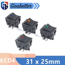 250V 30A KCD4 illuminated Rectangular ON/OFF Rocker Switch 4 Pin 31x25mm