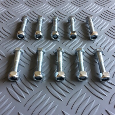 Traktor Zapfwellenscherschrauben, M8 x 50 mm, Güte 12,9, mit Nyloc Muttern, 10er Pack.