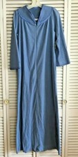 Women's Robe Vandemere Size S - Full Length Baby Blue Velour Pre Owned B53A