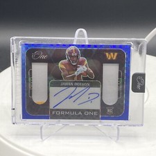 2022 Panini One Jahan Dotson Formula One Blue Prizm  /49 RPA #399 2 Color Patch