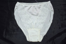RARE Vintage WACOAL Hi-Cut Stretch Panty Lace White Off sz M Japan UNWORN