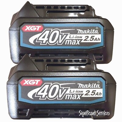 #ad Genuine Makita BL4025 XGT 40V MAX 2.5 Ah LED Lithium Ion Cordless Battery 2 Pack $163.76