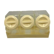 Vintage Farmhouse 3 Plastic Tilt Canisters with Caddy Retro Mid-Century Modern