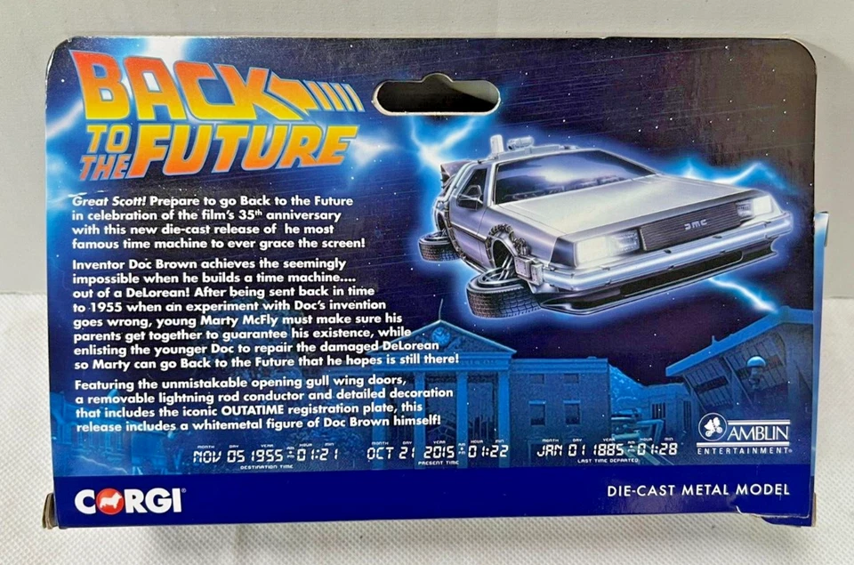 Corgi CC05503 Back to the Future DeLorean & Doc Brown Figure 1:36 Diecast Model — 第 4/4 张图片