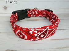 Red Black Bandana Terri's Dog Collar handmade adjustable 2021 western fabric
