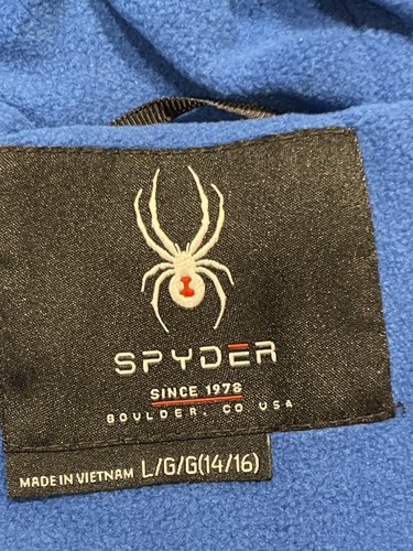 Spyder Jacket Boys Size Large Gray Water Resistant Thermal Web Coat With Hat NWT - Picture 7 of 11