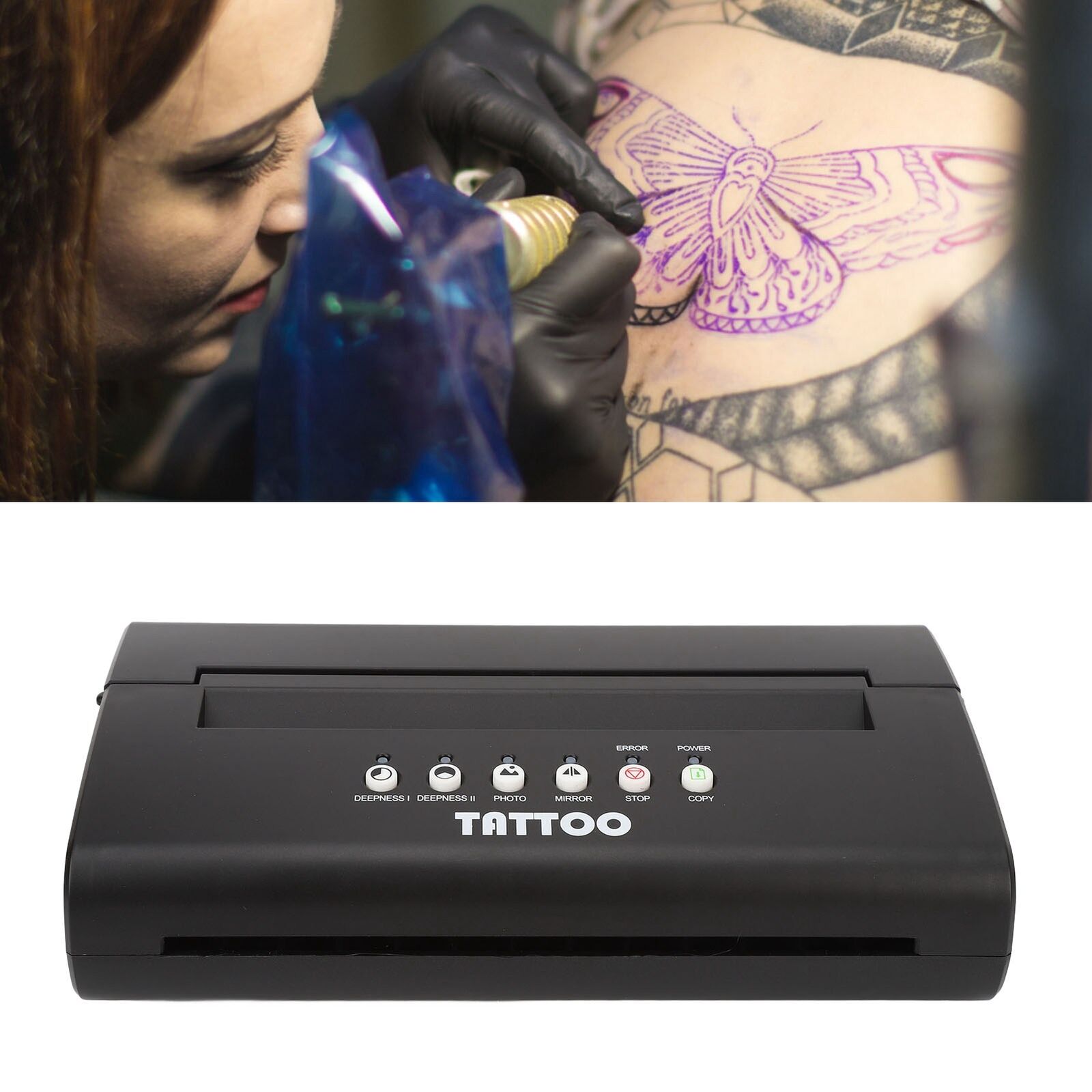 S8 PJ-763MFi-C131 Mobile Tattoo Stencil Printer with Bluetooth