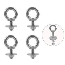 4 Pack M8 Stainless Steel Ring Eye Bolts with Nuts and Washer, 5/16" X 1