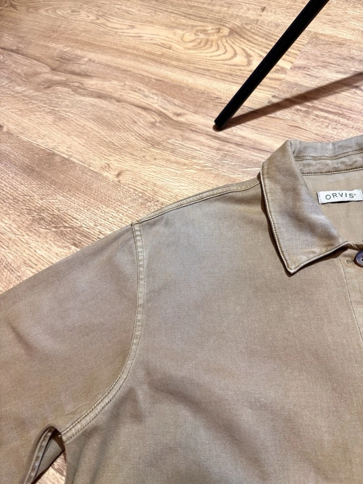 Sobrecamisa Chaqueta Orvis French Chore Marrón Mostaza Estilo Azteca Bordada Para Hombre L Foto 4 de 4