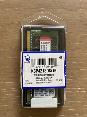 New Kingston KCP421SD8/16 16gb Ddr4 Memory Module