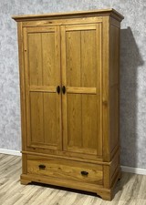 Barker and Stonehouse Solid Oak Double Wardrobe With Drawer - Can Deliver