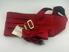 Vintage Dayton Hudson Red/Black Bow Tie and Cummerbund Set NOS USA
