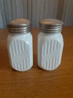 Vintage Anchor Hocking Range Top Milk Glass Vintrock Salt and Pepper Shakers