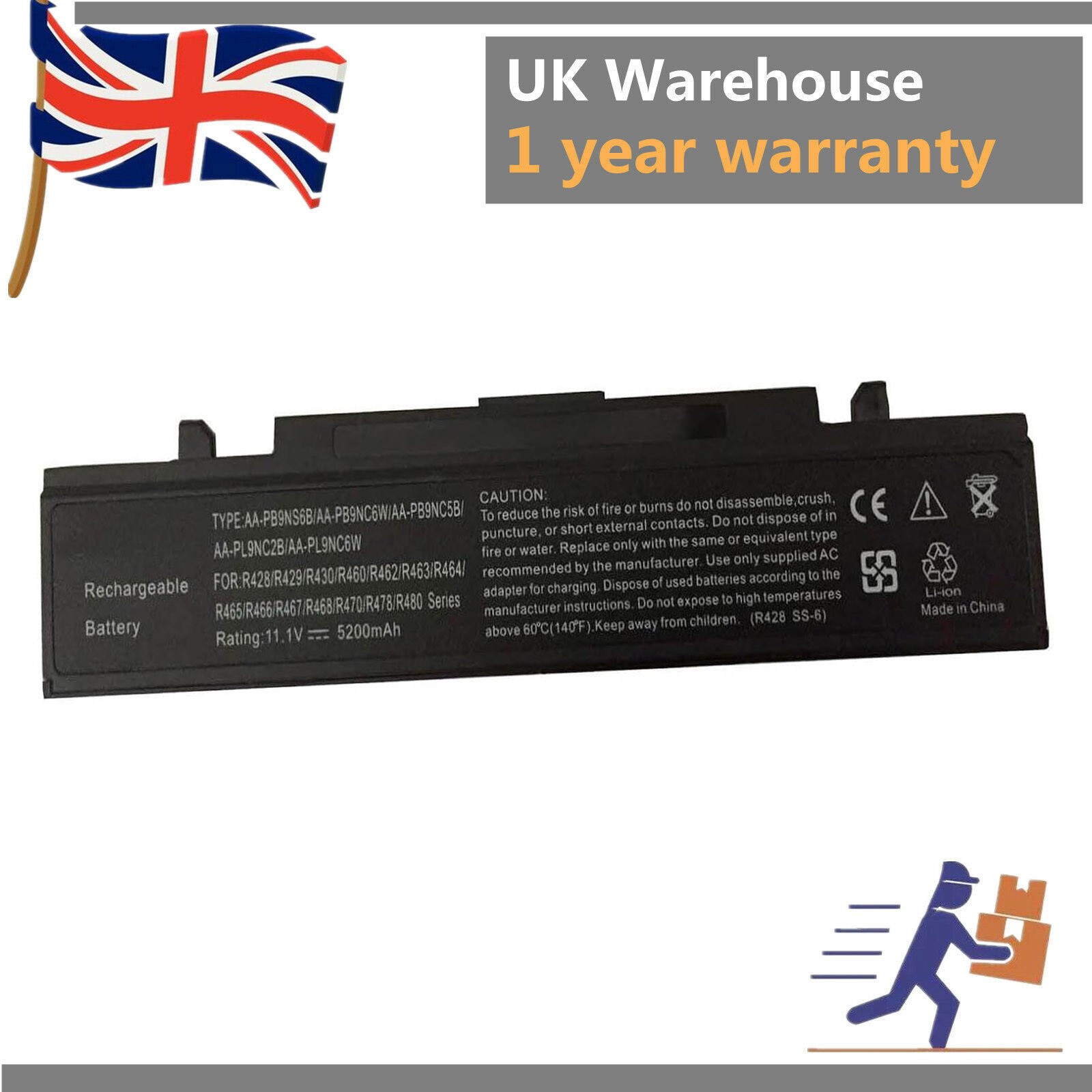 New Battery for Samsung R428 R430 R468 R523 R538 R540 R580 AA-PB9NS6W AA-PL9NC6W