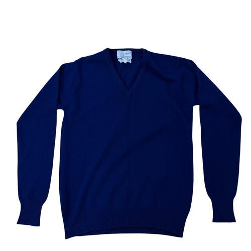 Vintage Cashmere V-Neck Pullover Sweater Womens Size S Navy Blue EUC, Size S, $34