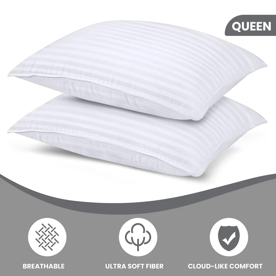 Almohadas de cama Utopia para dormir tamaño queen (blanco), juego de 2, refrigeración Foto 2 de 4