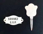 Vintage SIGNS  Two Porcelain Enamel Sonnez SVP Ring Bell & Garden Marker FRANCE