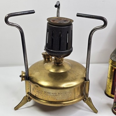 Vintage Primus No. 41 Brass Camp Stove Høvik Verk Norway w/ Tin