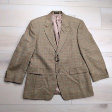 Lauren Ralph Lauren Sport Coat 40S Silk Wool Brown Houndstooth Windowpane Jacket