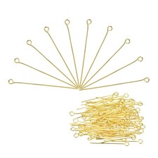 500Pcs Eye Pins Jewelry Findings Eye Pins 45mm Iron Eye Pins Gold