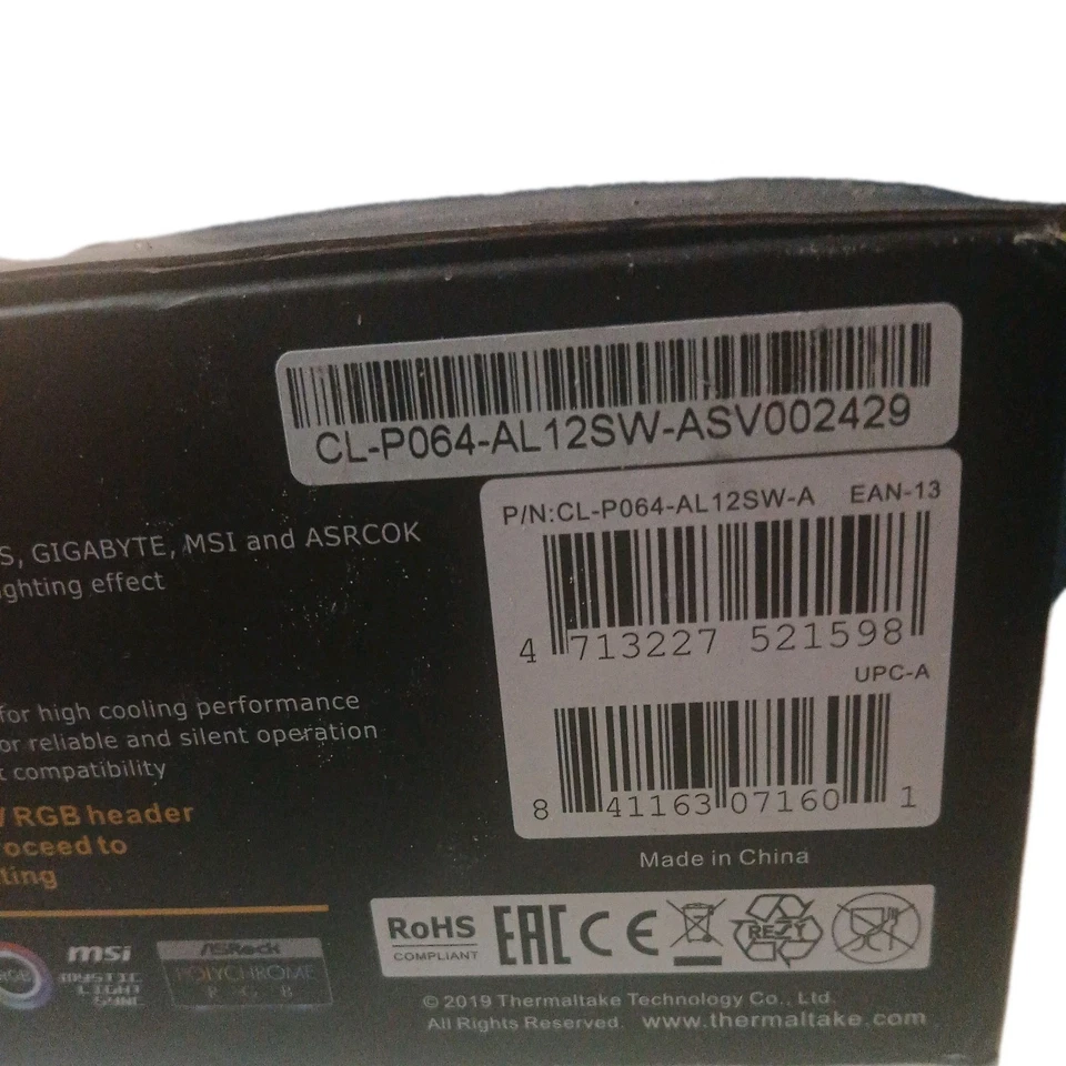 Thermaltake UX100 5V Motherboard Sync High Airflow Hydraulic Bearing ARGB Light - Image 2 of 2