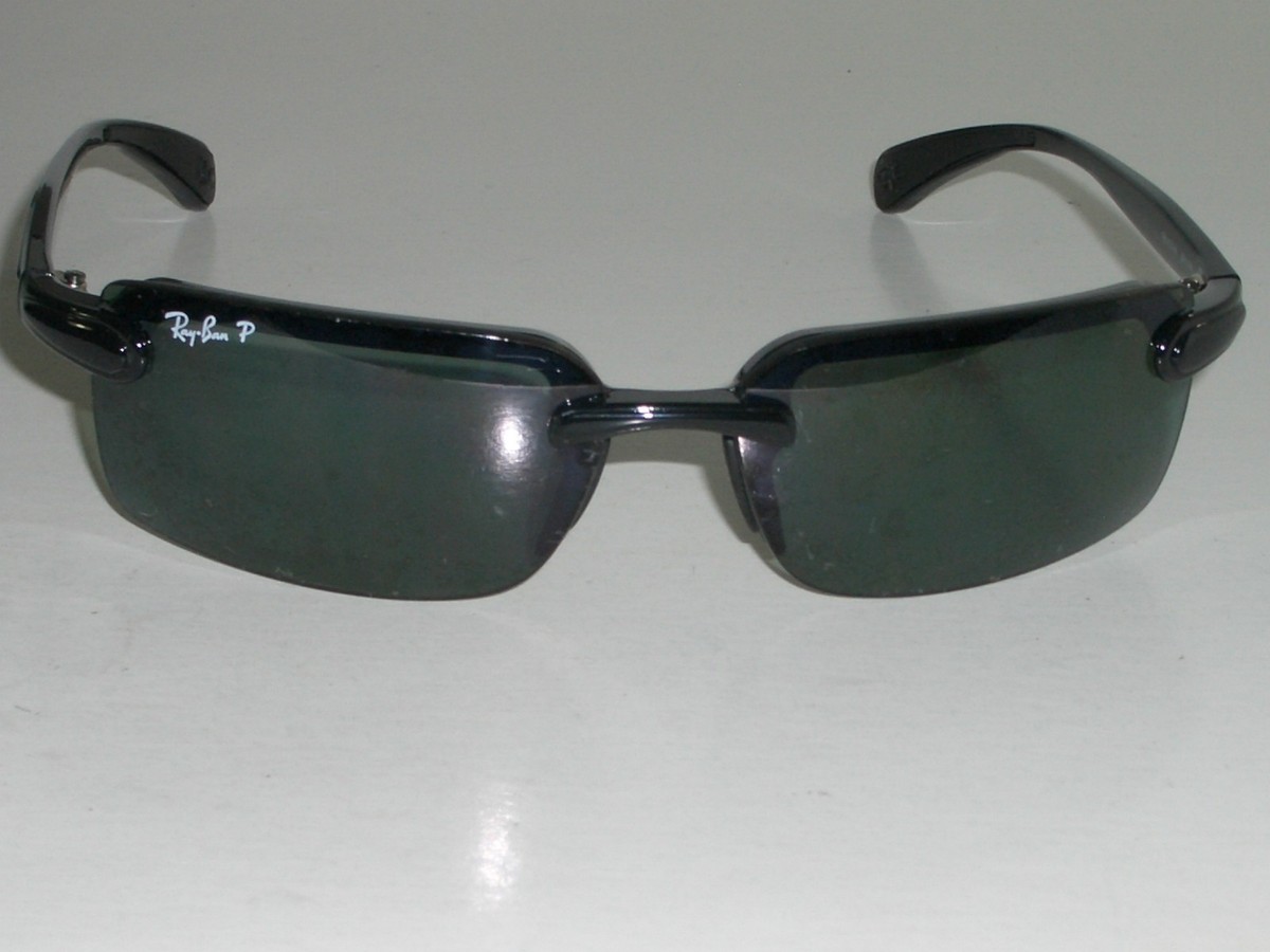 RAY BAN STORM RB4044 601/9A BLACK RECTANGULAR POLARIZED RIMLESS