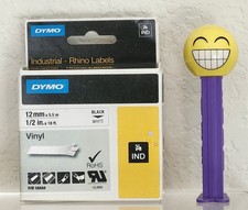 DYMO Industrial - Rhino Labels 12MM Black on White Vinyl UL969 NEW