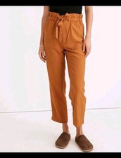 Madewell Dunaway Paperbag Flowy Belted Pants in Copper Penny Size XS