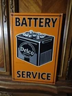 VINTAGE DELCO PORCELAIN SIGN 49' BATTERY UNITED MOTORS SERVICE VERIBRITE CHICAGO