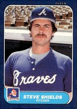 1986 Fleer #527 Steve Shields RC Atlanta Braves