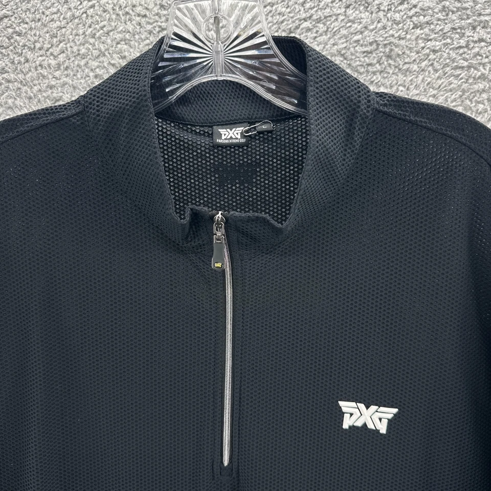 PXG Parson Xtreme Golf 1/4 Zip Pullover Large L Black Mesh Performance Shirt - Image 2 of 4