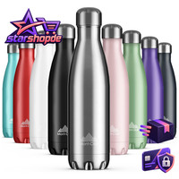 Edelstahl Trinkflasche 500Ml Thermosflasche Auslaufsicher Bpa-Frei Sport