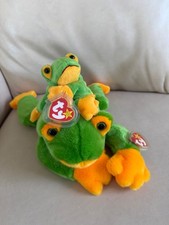 Matching Set of TY Beanie Buddy  Beanie Baby Smoochy The Frog Reptile Plush