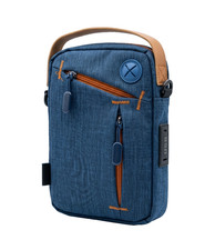 Borsa Porta Cellulare Tracolla Blu Zip Passacavo Cintura NEWTOP BR07