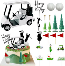 Golf Theme Cake Decorations Set with Mini Car...