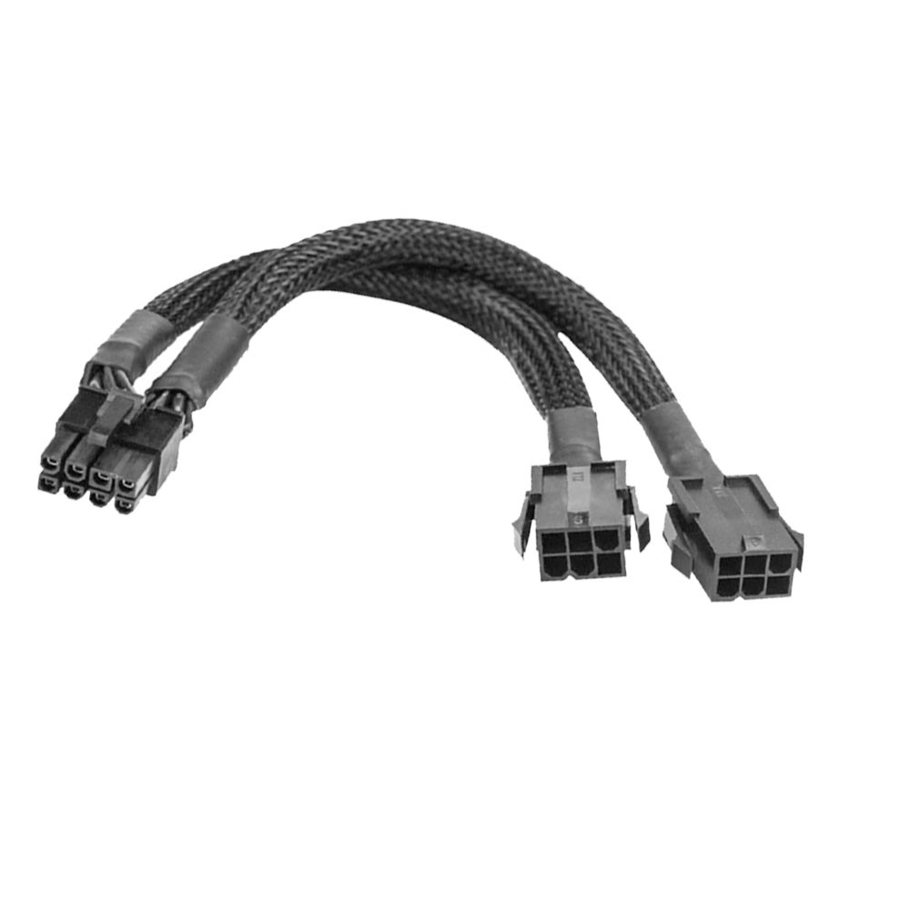4X Dual 6 Pin Female to 8 Pin Male GPU Adapter Cable Braided Sleeved 20cm USA