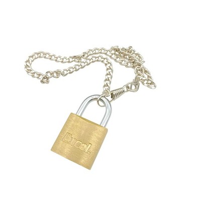 Vintage Miniature Padlock Pendant Chain Choker Necklace, Unique