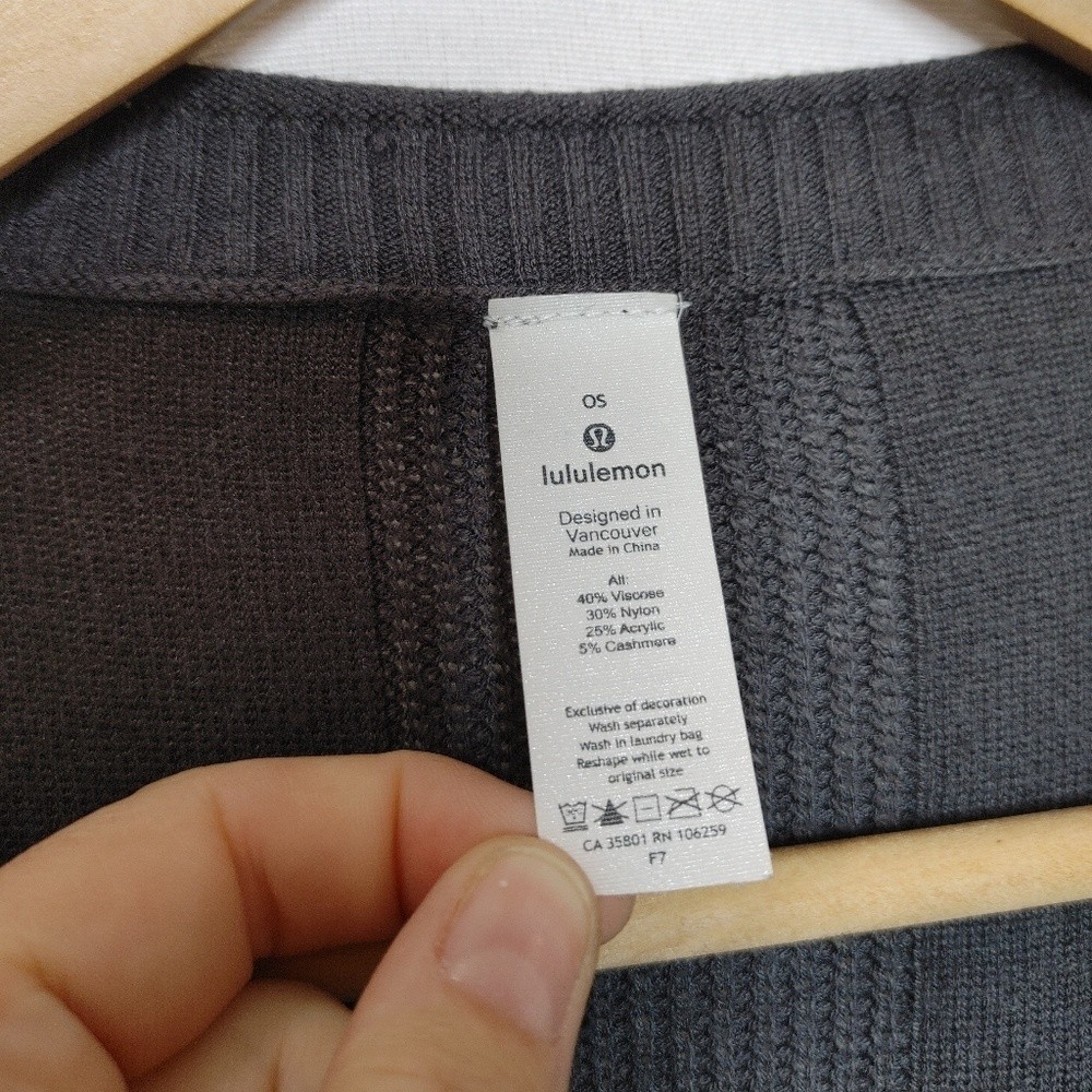 Lululemon Be At Ease Poncho Graphite Grey Pullover Cashmere Blend Knit One Size image 7