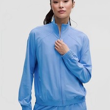 Lululemon Adapted State Perforated Track Jacket Size 10 Pool Blue