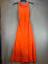 Reformation Maxi Dress Womens Size 2 Orange !00% Linen Flowy Lightweight Zip
