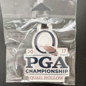 2017 PGA Championship Quail Hollow Golf Bag Tag, Plastic, White/Blue/Brown