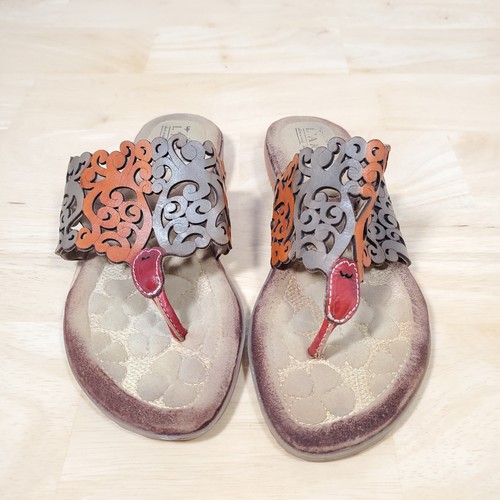 L'Artiste Laser Cut Flip Flops Sz 6.5-7 EU 37 Spring Step Heaven Thong Sandals - Picture 6 of 9