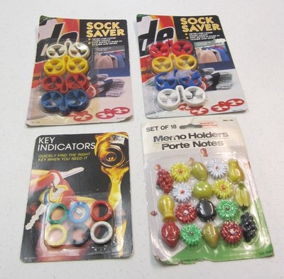 Vintage Key Indicators 12774 Memo Holder Magnets 3086 Sock Saver 13098