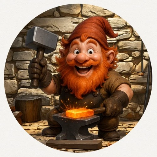 Hayleybug 1 oz The Jolly Smithy Gnome silver Round Mintage of 15 w/ COA