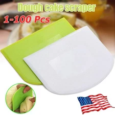 Dough Cutter Dual Sided Flexible Plastic Bowl Scraper for Bread Pizza Pastry