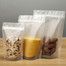 Resealable Matte Clear Stand Up Self Seal Pouches Plastic Bags Food Storage
