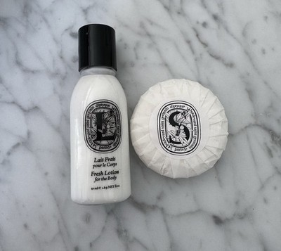 Diptyque Travel Set Lait Frais Lotion And Savon Hand Soap Combo NEW