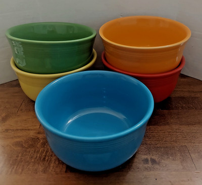 Vtg Org HLC Fiestaware Homer Laughlin Mixed Colors Cereal Soup Bowls (5)